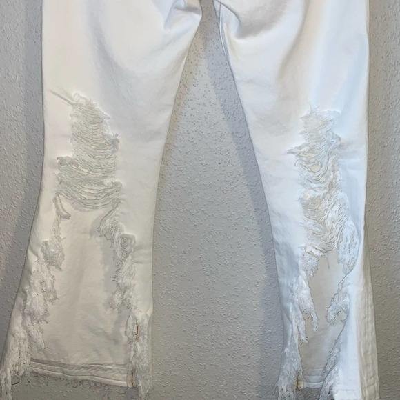 R13 Kick White Flare Distressed Jeans Size 27 Mid Rise - Picture 9 of 12